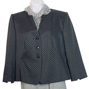 Vintage Armani Collezioni Womens Blazer Size 14 Made In Italy Black on Black Tex